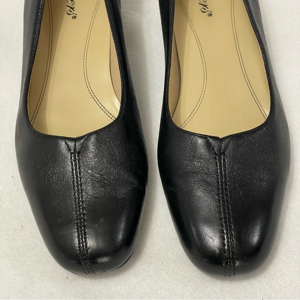 TROTTERS Womens Black Kari Round Toe Block Heel Slip‎ On Neutral Pumps 8 N - Picture 3 of 13